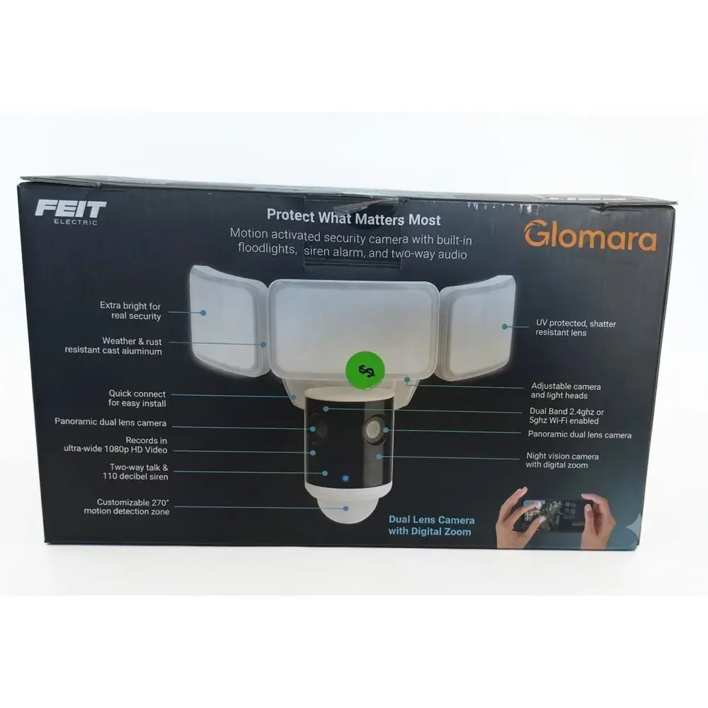 Feit Electric SEC5000/CAM2 5000 Lumen Smart Floodlight Camera 128GB NEW